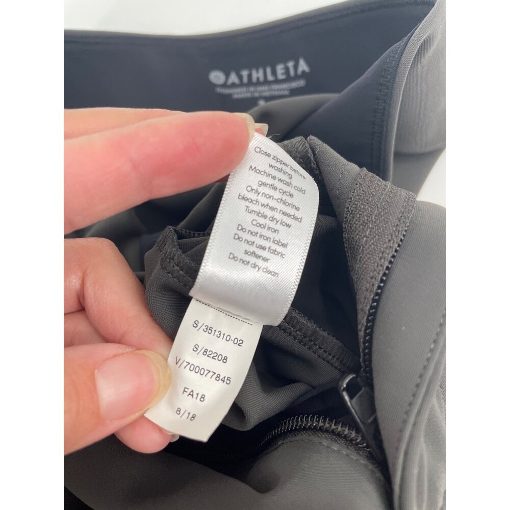 Athleta Stellar Trouser Pants Nylon Spandex Gray Pockets Womens Size 2 Ankle Zip - Picture 5 of 10